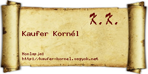 Kaufer Kornél névjegykártya