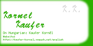 kornel kaufer business card